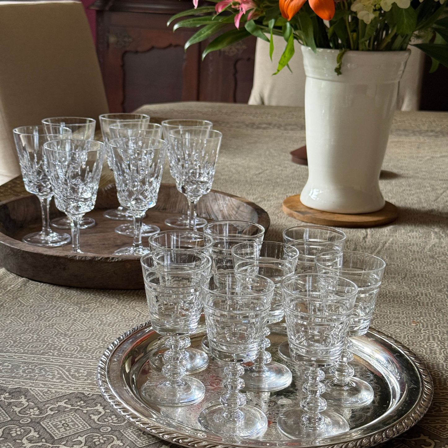 Vintage Depression Glass Set of 2