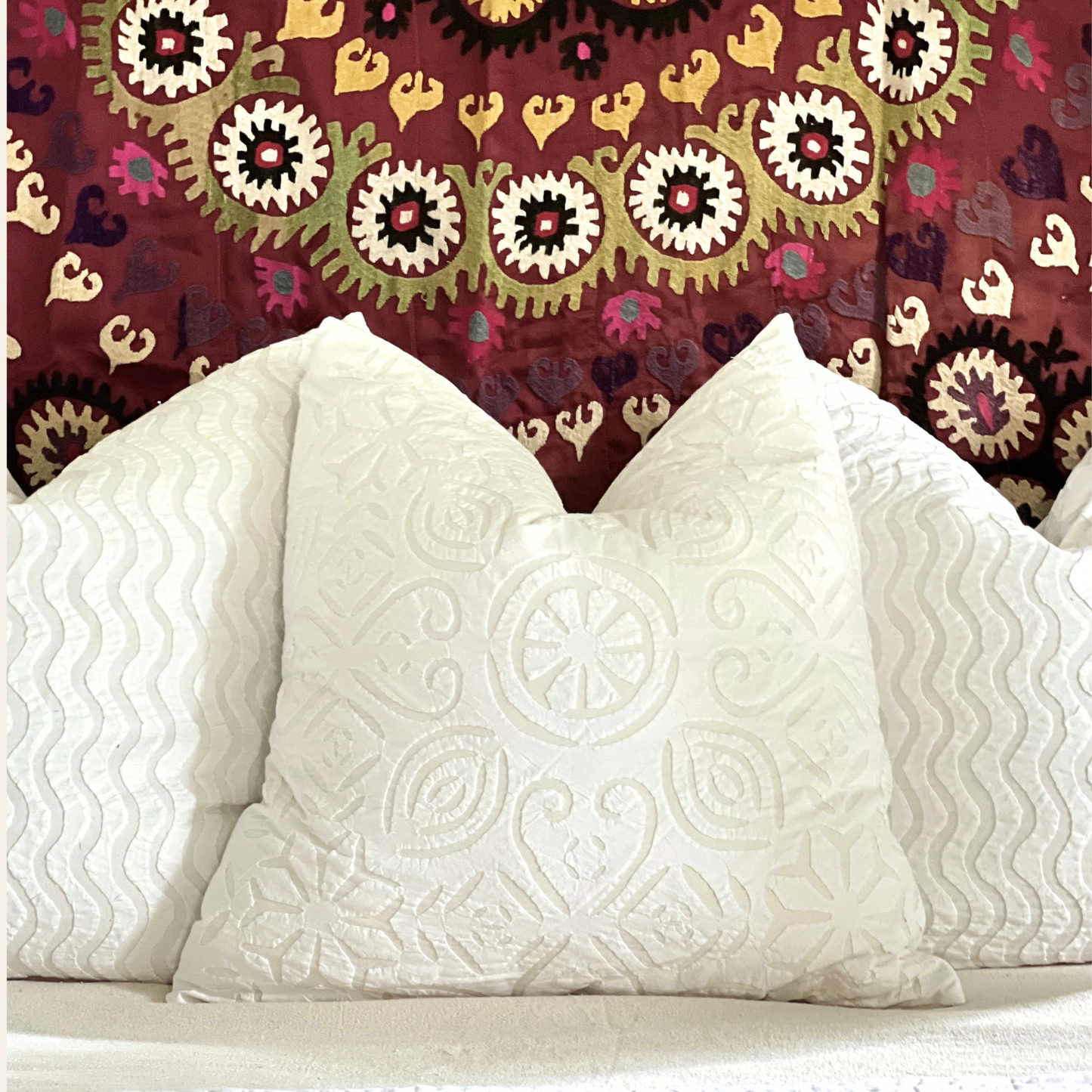 appliqué euro sham Kahua 24"
