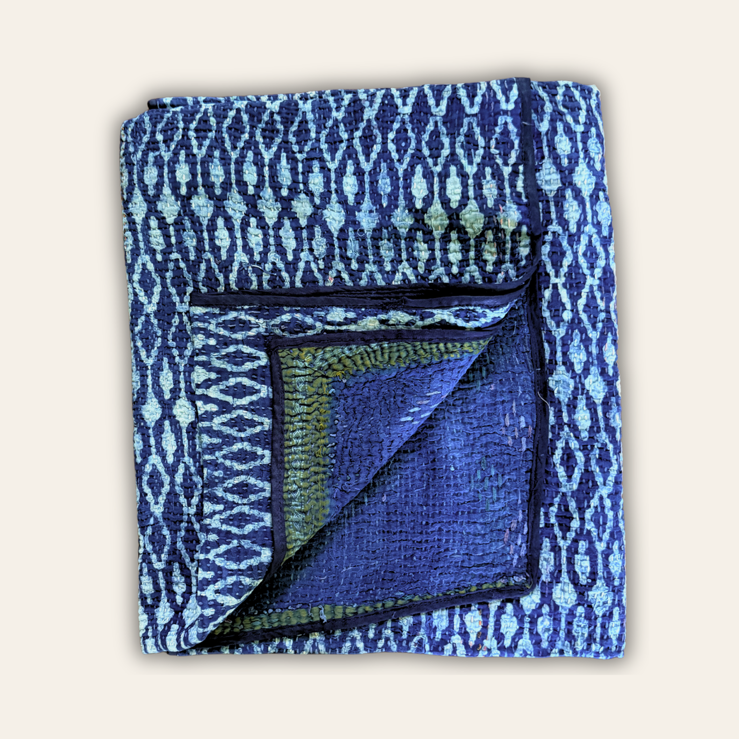 Indigo Vintage Kantha Throw B02