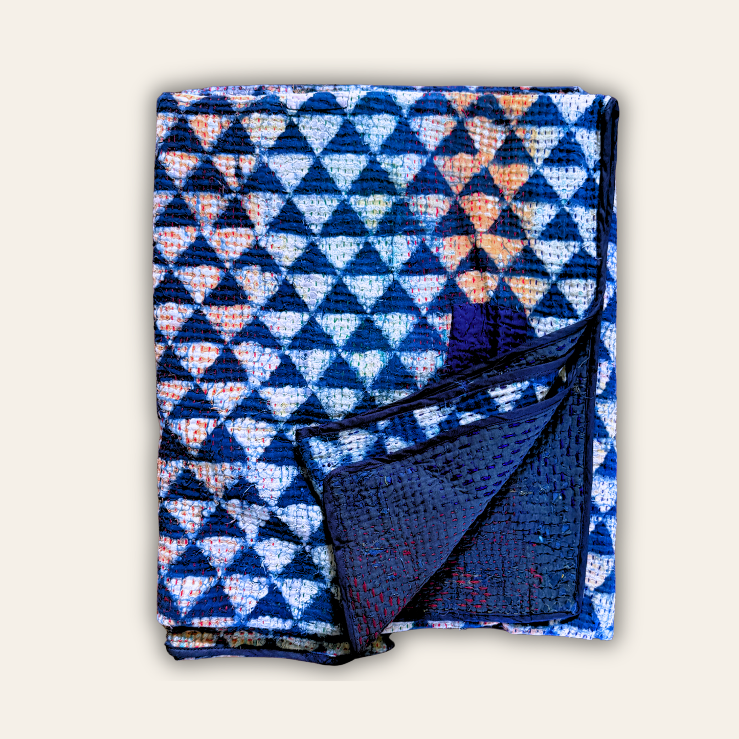 Indigo Vintage Kantha Throw B04