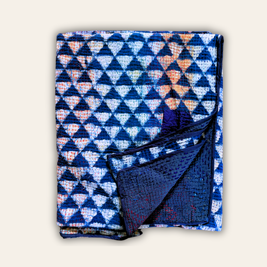 Indigo Vintage Kantha Throw B04