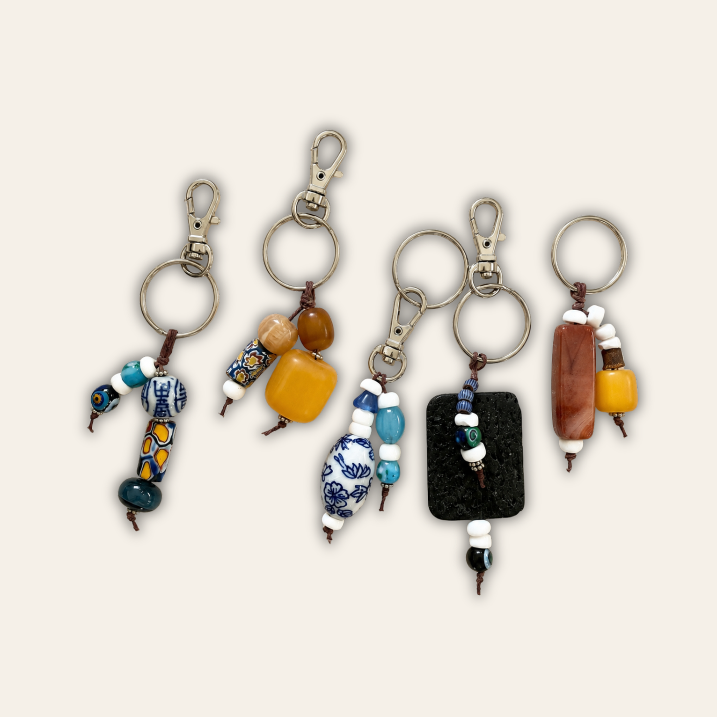 Artisan Beaded Keychain & Bag Charm