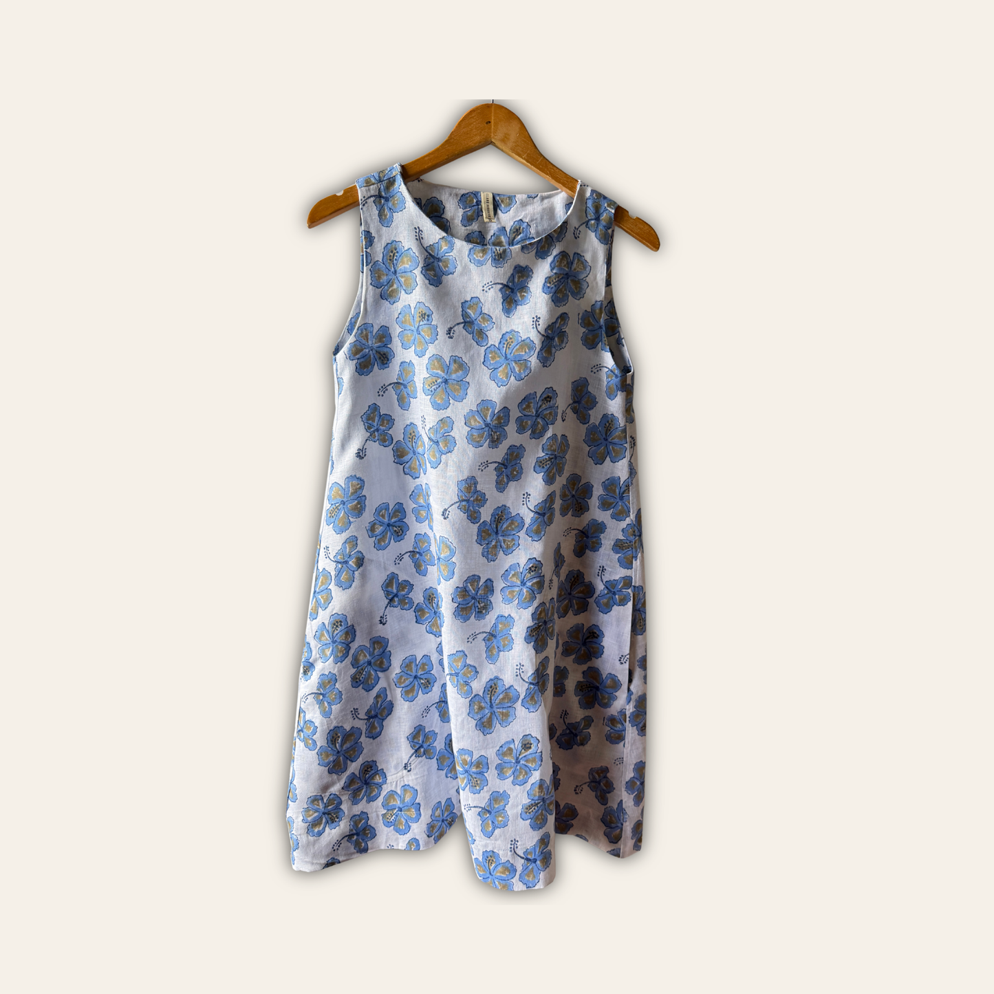 Hibiscus Linen A-Line Dress