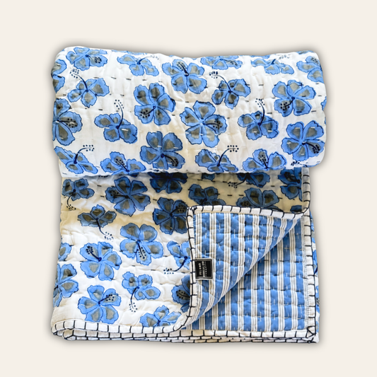 Blue Hibiscus Lap Blanket