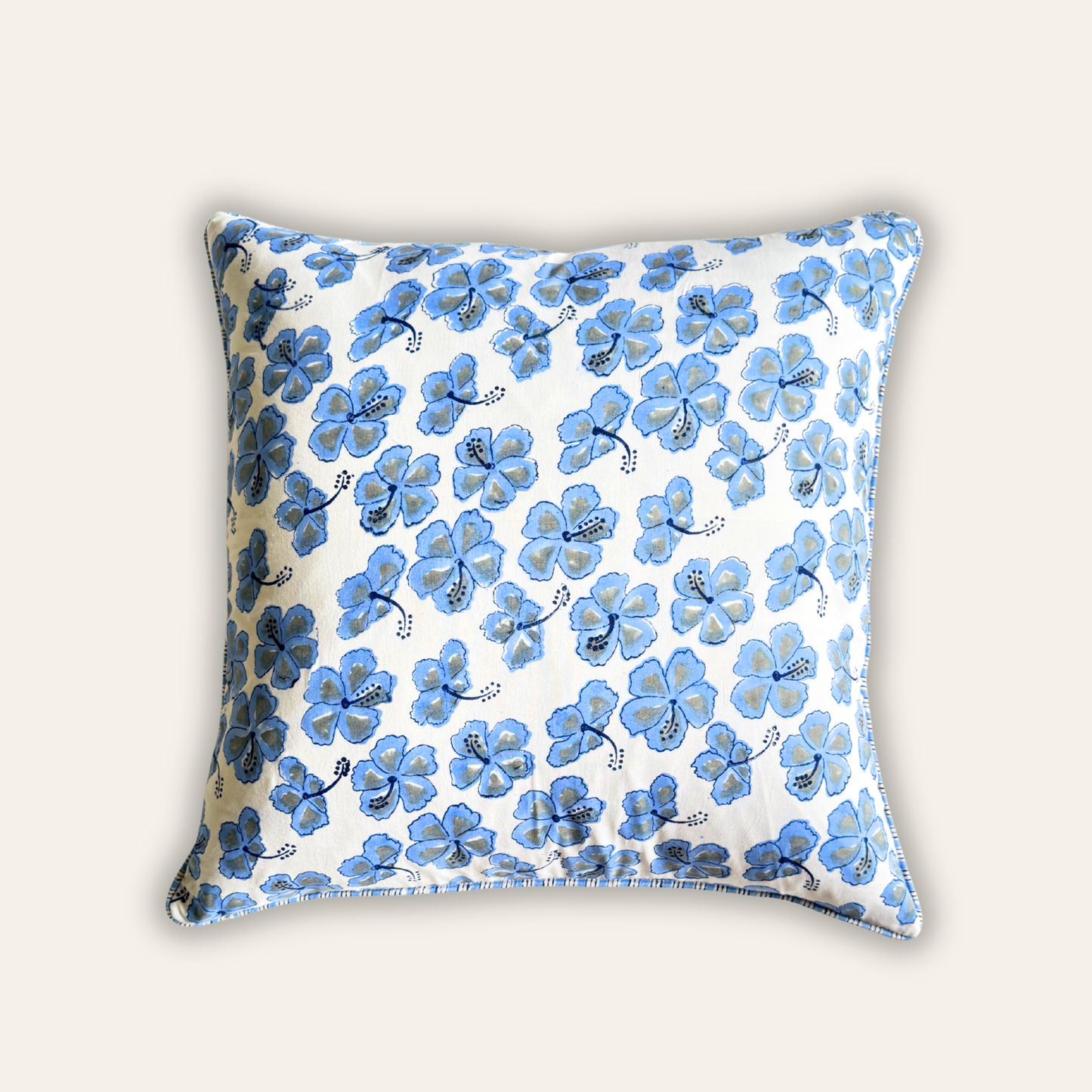 Blue Hibiscus Euro Sham