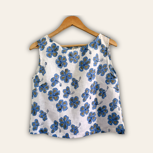 Hibiscus Linen Crop Top