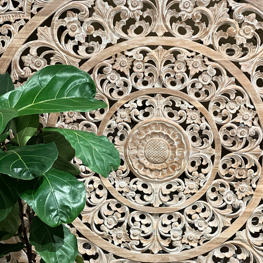 Teak Mandala Headboard 59x59'