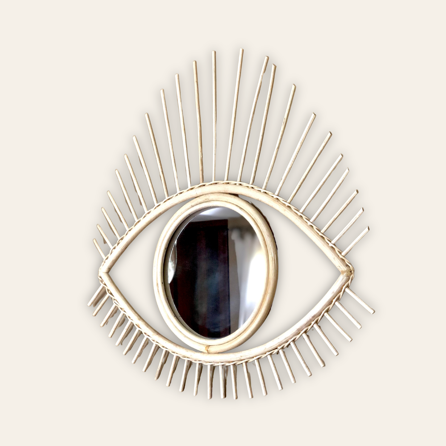 Rattan Evil Eye Mirror