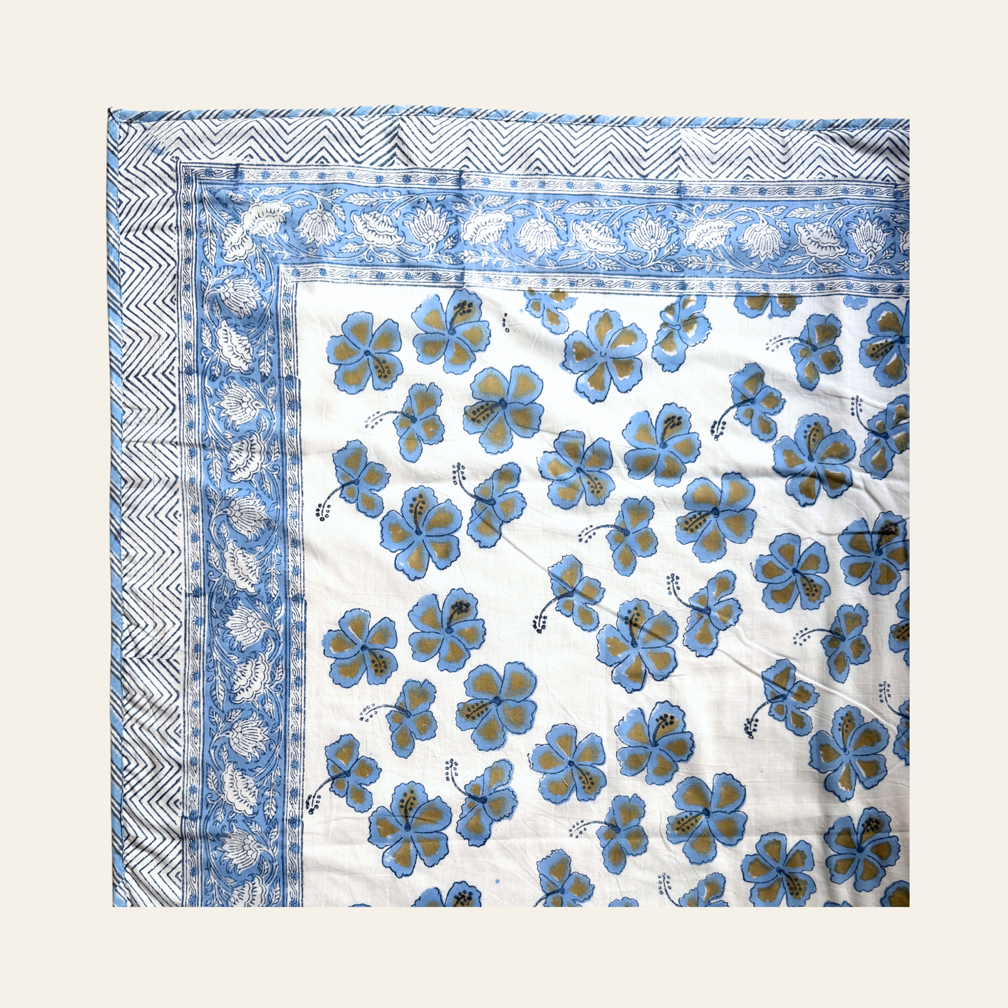Blue Hibiscus Coverlet