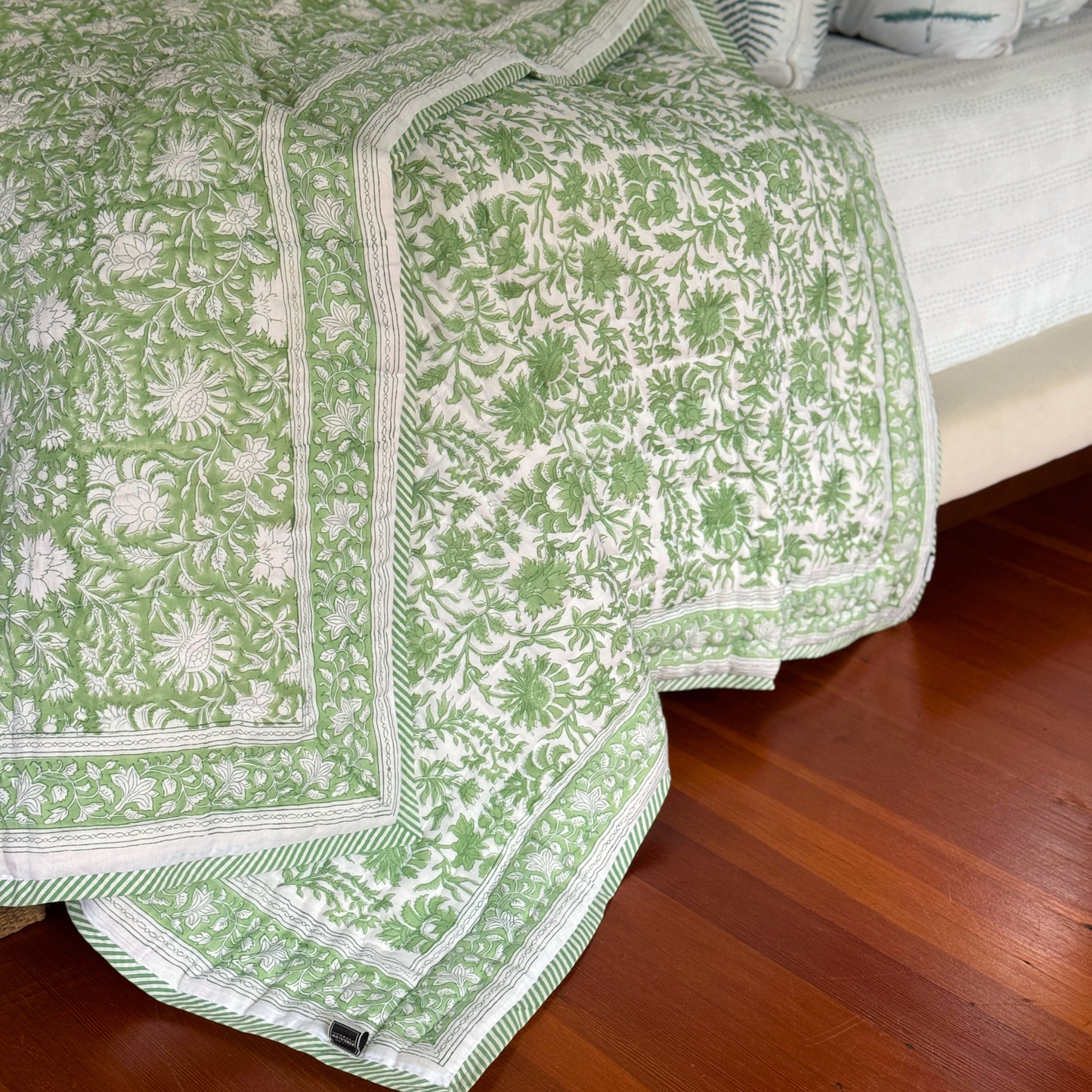 Jade Block Print Comforter Q