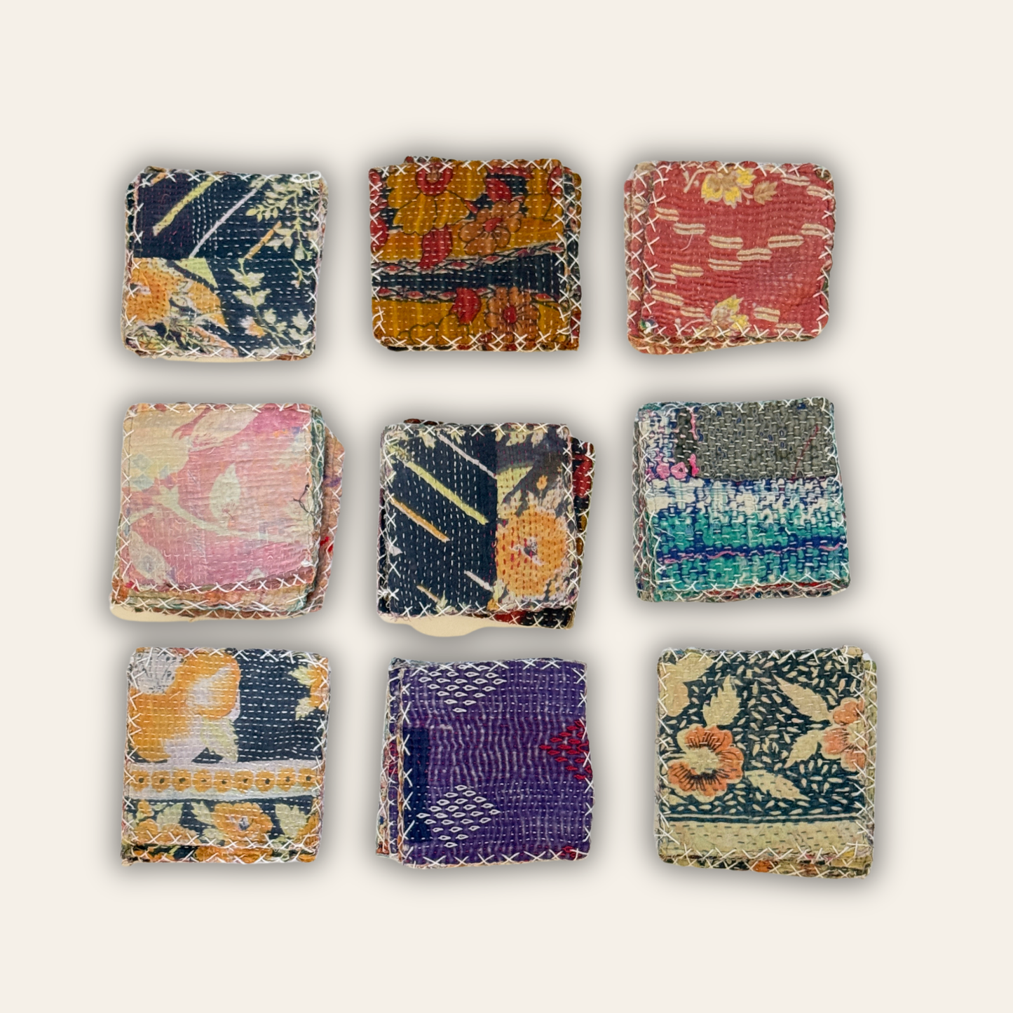 Vintage Kantha Coaster Set of 4