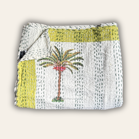 Palms Kantha Coverlet