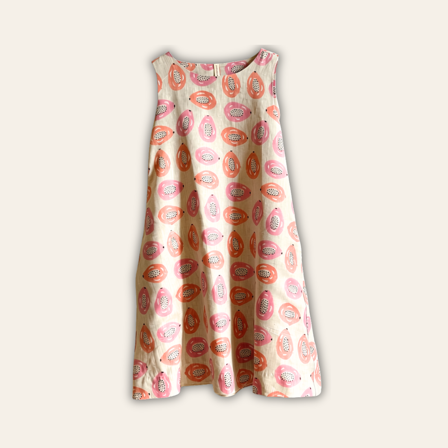Papaya Linen A-Line Dress