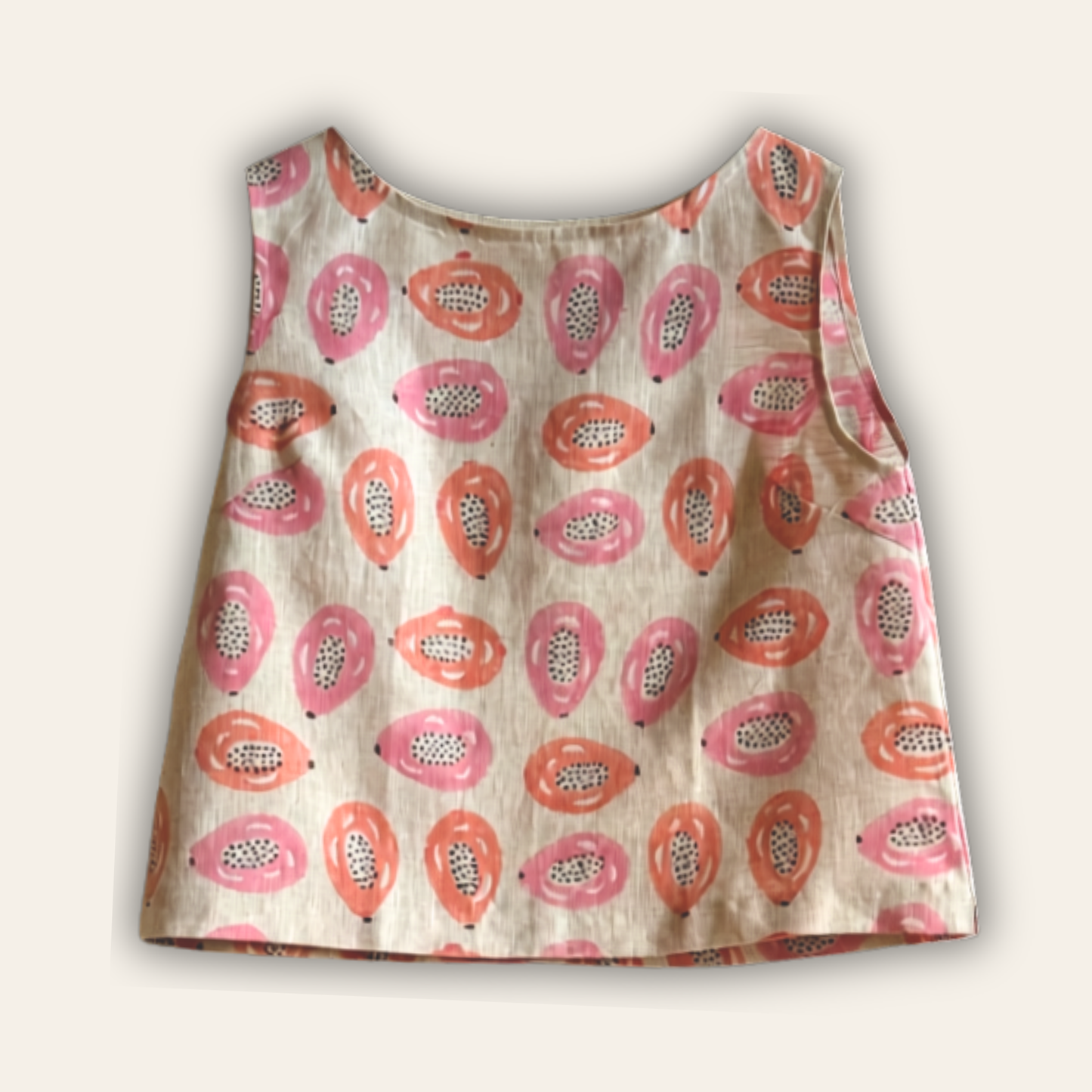 Papaya Linen Crop Top