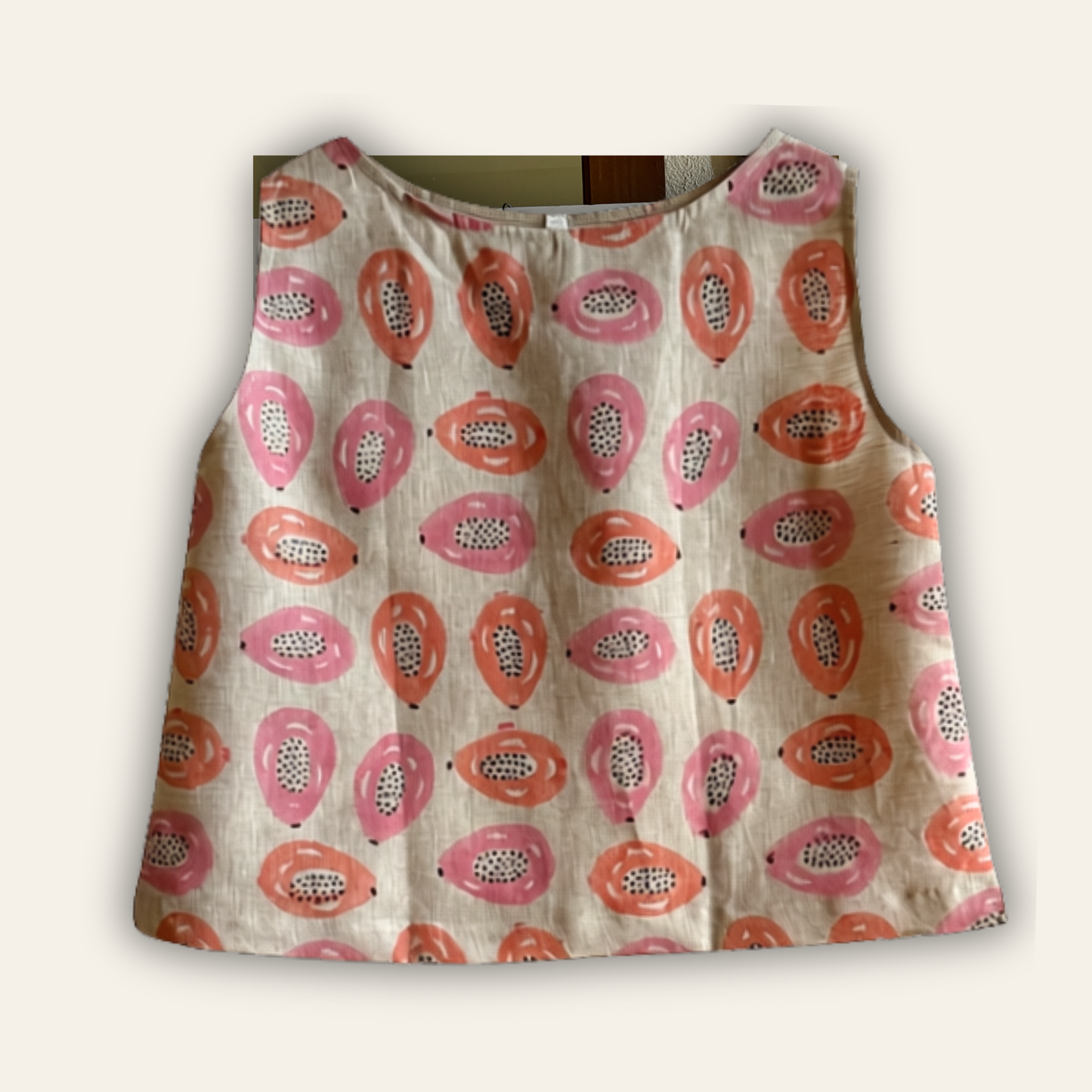 Papaya Linen Crop Top