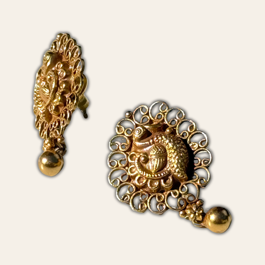 Peacock Earrings SS/GP