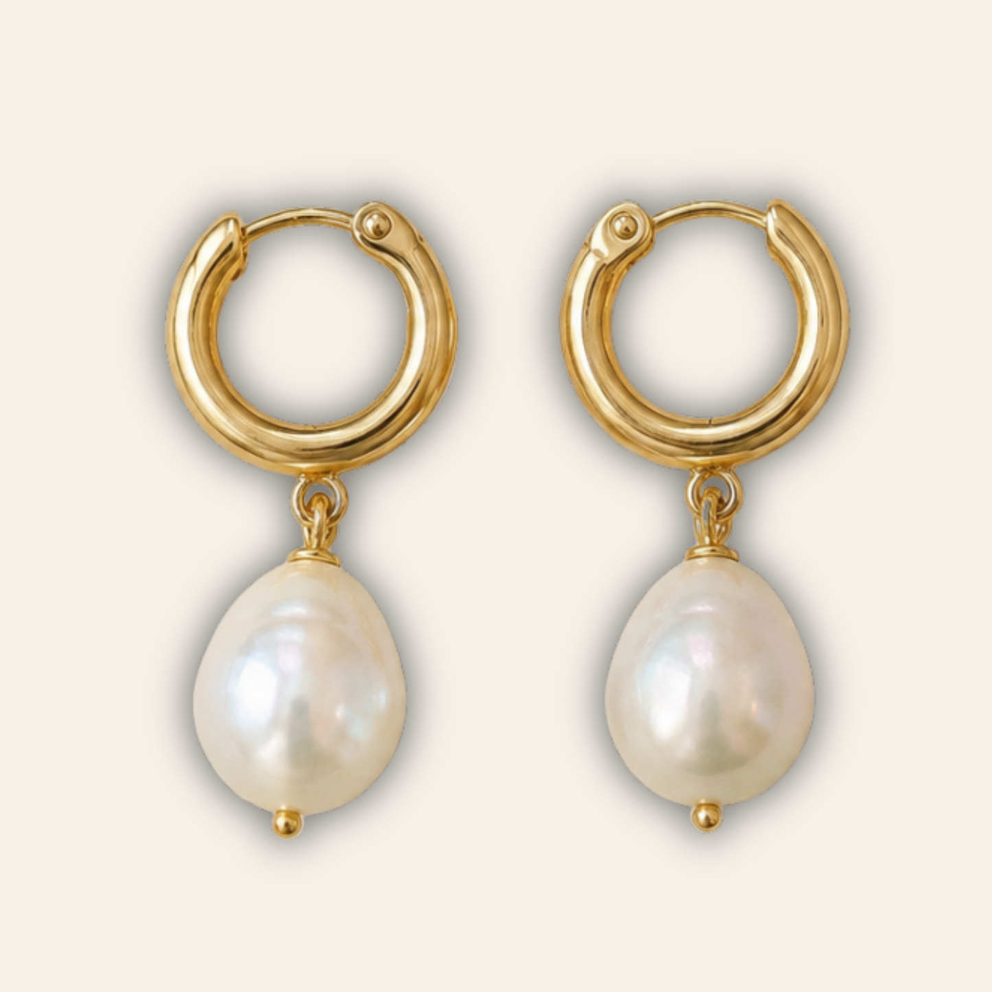 Baroque Pearl Hoops