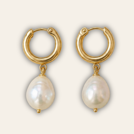 Baroque Pearl Hoops