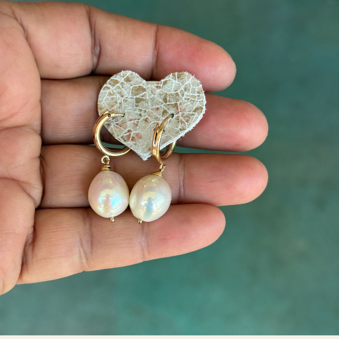 Baroque Pearl Hoops