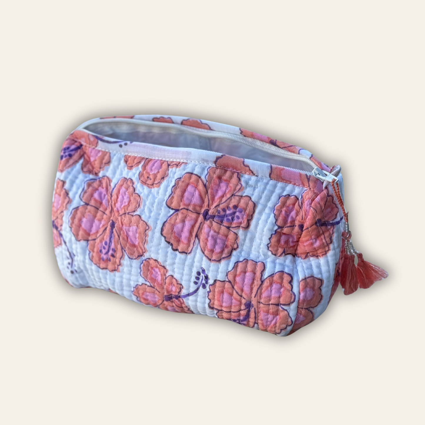 Pink Hibiscus Cosmetic Bag