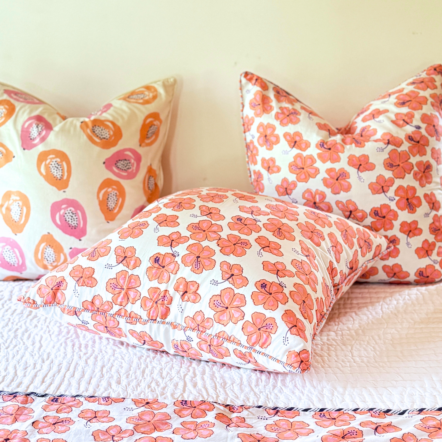 Pink Hibiscus Euro Sham