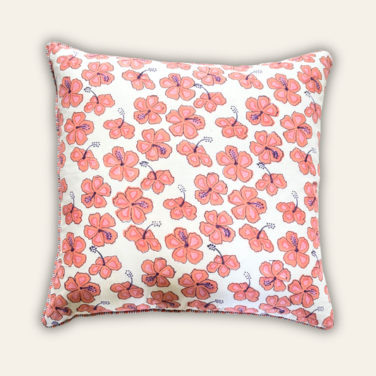 Hibiscus Euro Sham 24" Pink
