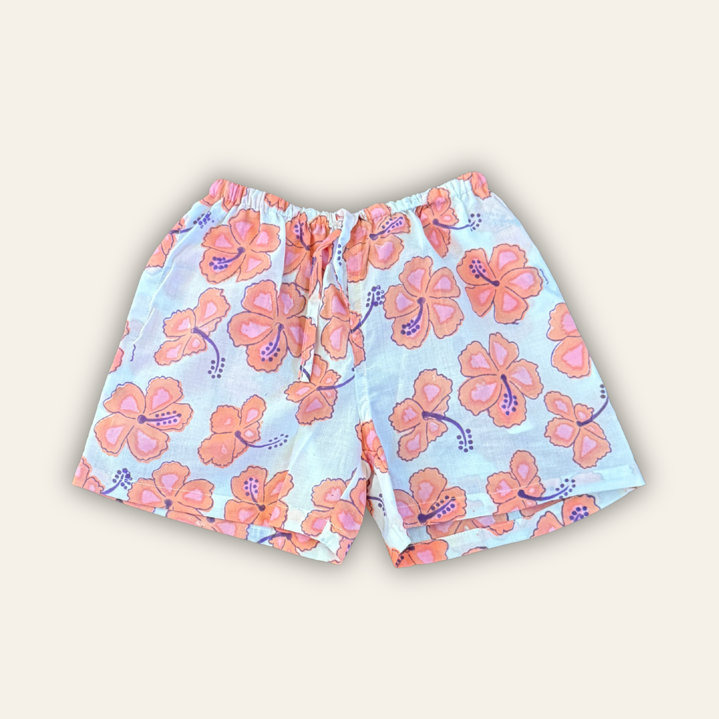 Pink Hibiscus Kids Shorts 6