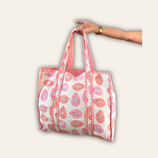 Quilted Papaya Tote