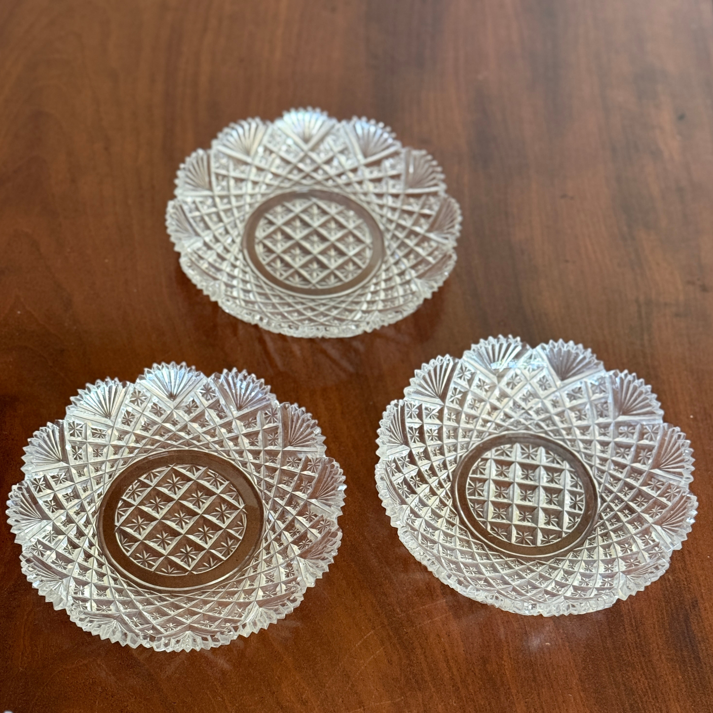 Vintage Crystal Salad Set