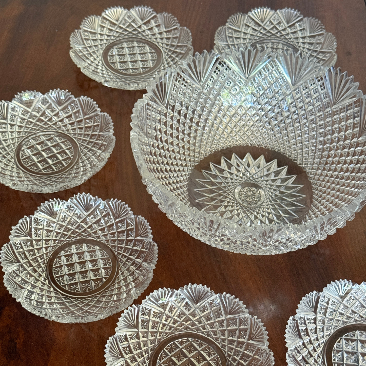 Vintage Crystal Salad Set
