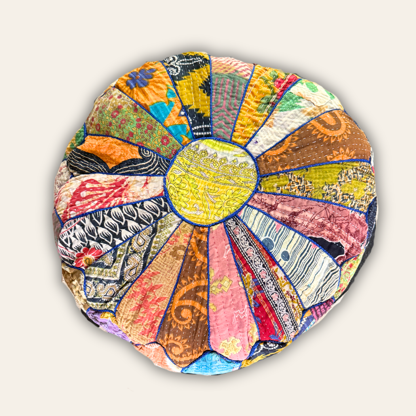 Vintage Kantha Pouf