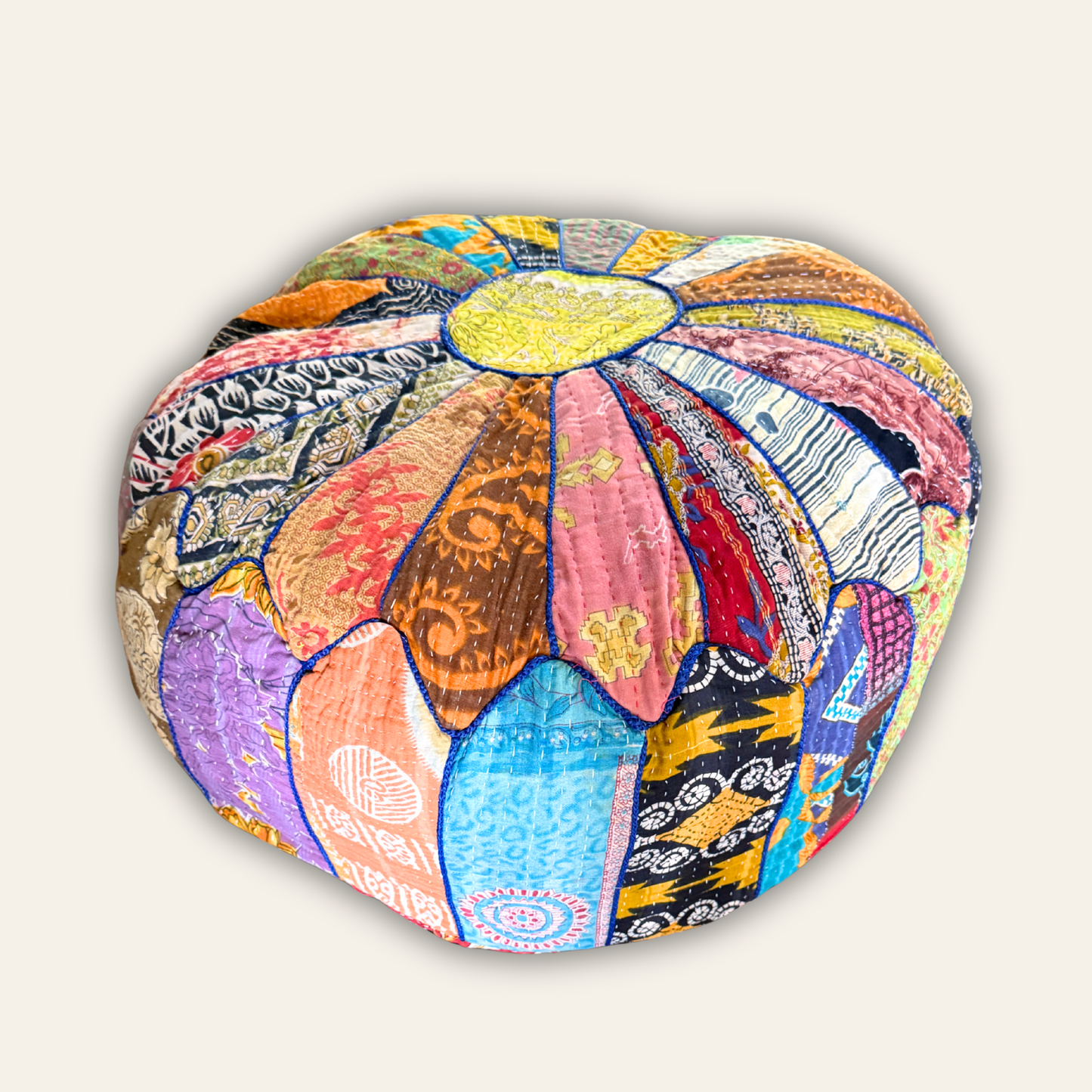 Vintage Kantha Pouf