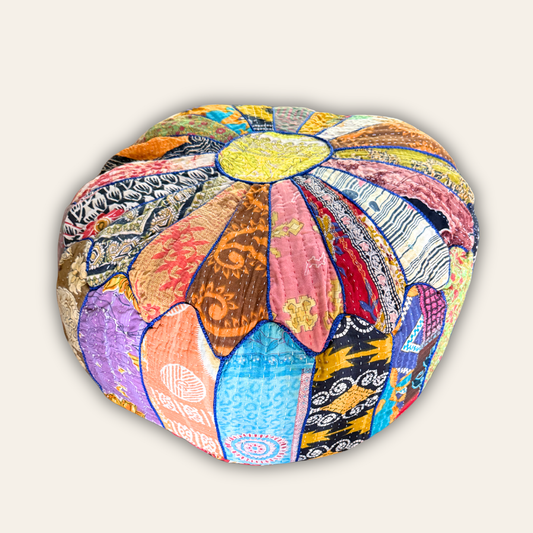 Vintage Kantha Pouf