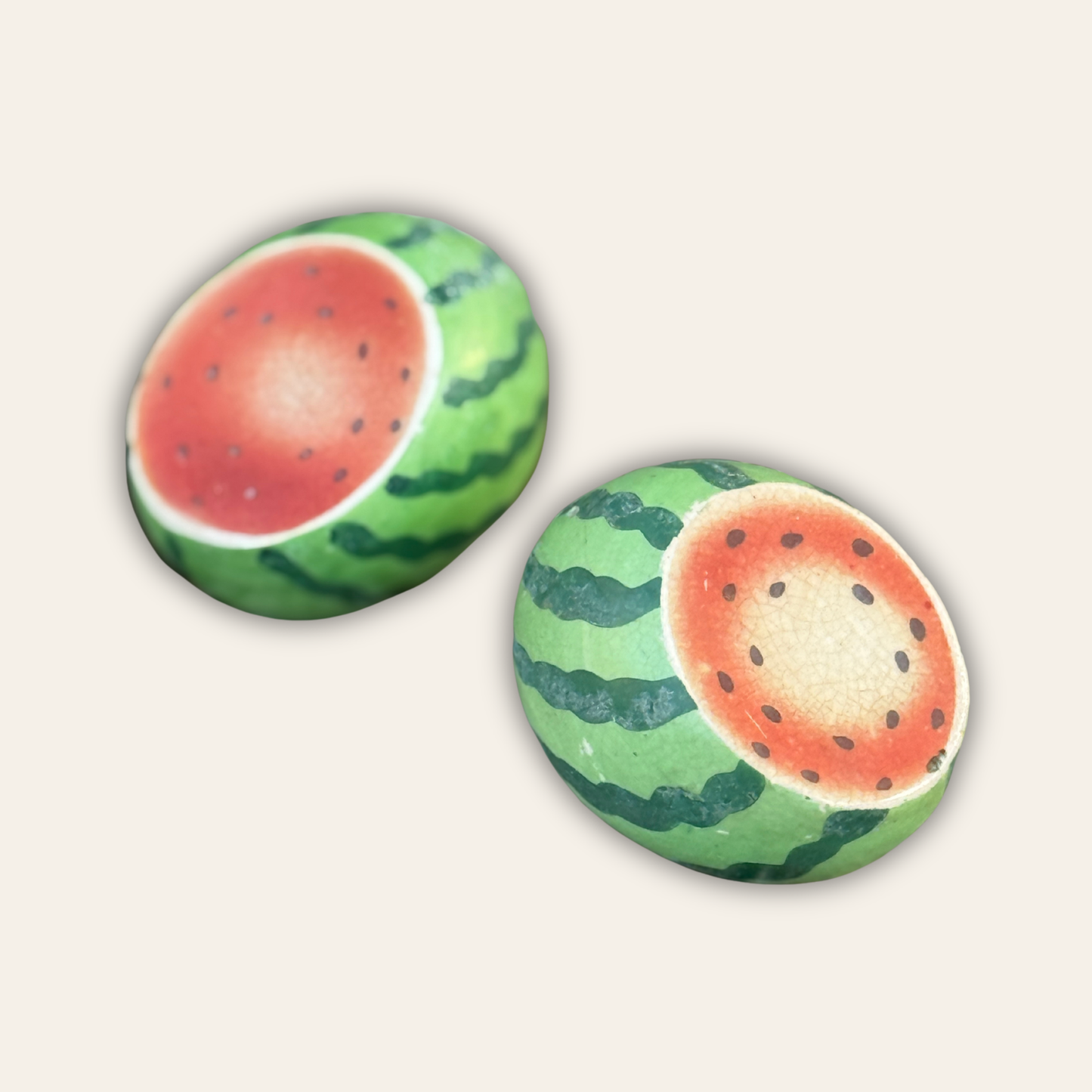 Vintage Watermelon S&P Shakers  2 Bowls