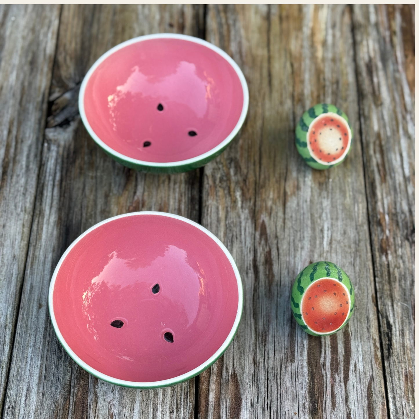 Vintage Watermelon S&P Shakers  2 Bowls