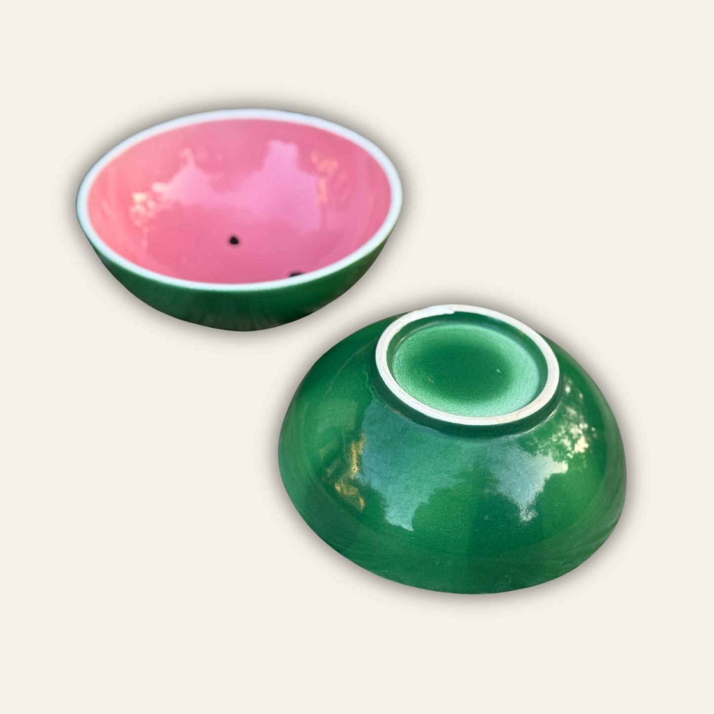 Vintage Watermelon S&P Shakers  2 Bowls